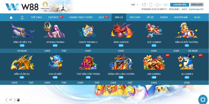 Bắn Cá Ăn Xu W88 - Trải Nghiệm Bắn Cá Đổi Thưởng 2026 2 Bắn cá ăn xu đang dẫn đầu xu hướng giải trí, thu hút lượng lớn game thủ